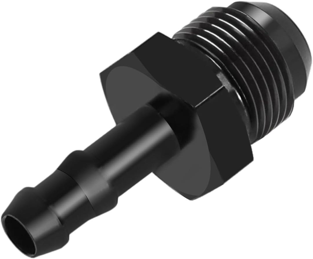 8AN Male Flare to 5/16" Hose Barb Straight Adapter Fuel Hose Fittings AN8-3/8" Aluminum Black