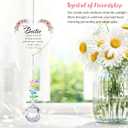 Best Friend Birthday Gifts for Women, Bestie Gifts for Female Friend Soul Sisters, Galentine Valentines Day Friendship Thank You Gifts, Sun Catcher with Crystals for Indoor Window Hanging