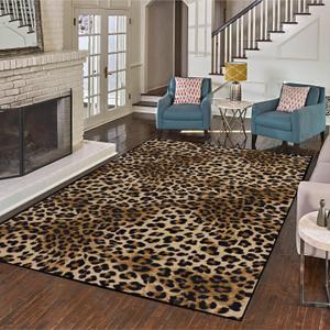 Leopard Rug 4x6 Cheetah Print Washable Non-Slip Rug Ultra Soft Low-Pile Indoor Carpet for Living Dining Playroom