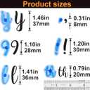 Pndeyo 83pcs Number Alphabet Cookie Stamps, Upper Lower Letter Fondant Embosser Set, Special Characters Stamp for Clay Sugar Cake Cookies Chocolate Decoration- Blue