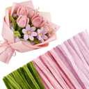 Pipe Cleaners Craft 300 PCS Thick Pink Pipe Cleaner Flower Kit 3 Colors Pipe Cleaners Bulk Fuzzy Sticks Chenille Stems for DIY Flower Bouquet Making Arts Craft Creative Projects(Pink,Light Pink,Green)