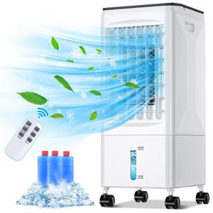 Portable Air Conditioners, Evaporative Air Cooler, Portable AC Cooling Fan w/ 3 Spds & Cooling Mode & Timer, Swamp Cooler w/Remote, Windowless Air Conditioner Portable for Room Home