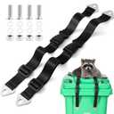 2-Pack Trash Can Locks for Animals, Adjustable 19.6" Bear Proof Garbage Can Lock & Straps for Raccoons, Heavy Duty Lid Buckle Keeps Animals Out of Your Outdoor Waste Receptacle