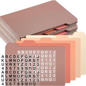 Harloon 50 Pack 4 x 6 Inch Index Card Dividers with 2 Number Alphabet Sticker with Tab, Dry Erase Index Card Guide Set, Photo Recipe Divider for Office Business Back to School Supplies, Boho Rose