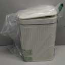 rejomiik Small Bathroom Trash Can with Lid Slim Soft Close Garbage Can Step Wastebasket Container Trash Bin for Office Bedroom Kitchen Living Room (2.6 Gallon Cream)