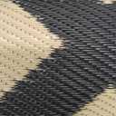 8x10 Outdoor Rug for Patio Reversible, Plastic Straw Rug Waterproof Camping Rug Portable, Foldable Lightweight Mat for RV, Patio, Backyard, Deck, Picnic, Beach (Black/Offee)