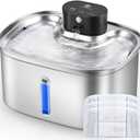 Wireless Cat Water Fountain Stainless Steel, 169oz/5L Cordless Smart Pet Water Fountain with 5000mAh Battery & Ultra Quiet Pump, Automatic Pet Water Dispenser for Cats & Dogs, 3 Filters