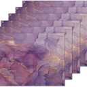 Marble Texture Purple Placemats Set of 6 Washable Non-Slip Heat Resistant 1218 Inch Thick Place Mats Decorative Linen Fabric Table Mat for Dining Table Kitchen Home Decor