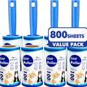 Lint Rollers for Pet Hair Extra Sticky, 800 Sheets Mega Value Set Lint Rollers for Pet Hair Removal, Dog and Cat Lint Remover for Clothes, Furniture, Carpet