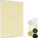 LazBlinds No Tools No Drill Cordless Cellular Shades, Light Filtering Honeycomb Shades Pleated Blinds for Window Size 20" W x 48" H, Cream