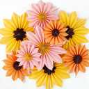Orange Yellow Paper Fan, Pink, Orange and Yellow Paper Flowers for Sunflower Party Decorations, Paper Flowers Decorations for Wall, Sunflower Birthday Decor, Baby Shower, Classroom Decor