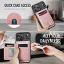 for iPhone 17 Pro Max Wallet Case Compatible with Magsafe, Magnetic RFID Blocking Card Holder Kickstand 2 in 1 Detachable Case for iPhone 17 Pro Max 6.9", Rose Pink