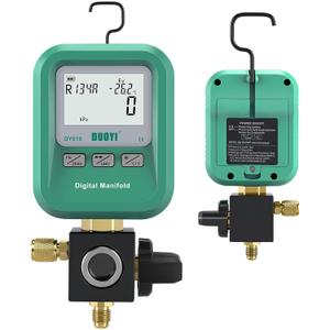 DUOYI DY519 3-in-1 HVAC Digital Manifold Vacuum Gauge Refrigerant Charging, Vacuum Testing & Leak Detection 24 Refrigerant NIST Compatible High Precision Pressure Meter for AC Pros & DIYers