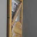 Natural Solid Wood Water Dispenser Stand (32.8"Hight-11.2"Wide) Ceramic Water Dispenser Floor Stand, 5 Gallon Water Jug Stand with 2 Round Shelfs Included for 1-5 Gallon Water Bottles/Crocks/Water Jug