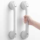 2 Pack Shower Grab Bar for Shower and Bathtubs, No Drilling, White