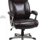 Amazon Basics Big and Tall Executive Office Chair with Lumbar Support, Adjustable Height, 360-Degree Swivel, 350-Pound Capacity, 28.5"D x 30.25"W x 47.9"H, Brown with Pewter Finish
