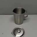 Stainless Steel Pitcher with Lid 2L, Metal 8 Cup Measuring Cup with Handle, Large Mouth Graduated Beakers 70 oz Milk Frothing Pitcher for Espresso Machine, Latte, Iced Tea, Hot & Cold Water