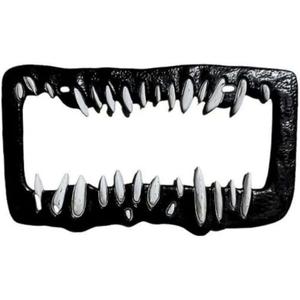 Creature Teeth License Plate Frame  3D Horror Shark Car Accessories, Funny License Plate Frames for Cars Trucks SUV, Durable PVC Cool Goth Style Automotive Decor