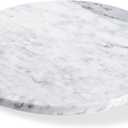 12" Mable Lazy Susan, 100% Natural Marble Round Tray with Silent Rotating, Kitchen Turntable Storage Turner Revolving Cake Leveler Spinner for Cupcake, Food, Seasoning