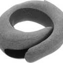 Didiseaon Memory Foam U-Shaped Travel Pillow Round Design Adjustable Closure Comfortable Neck Support for Airplane Car and Office Use Gray Color