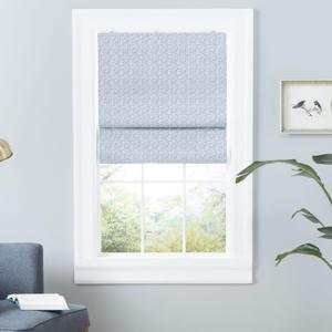 Exclusive Home Esme Total Blackout Roman Shade, 34"x64", Slate Blue (31"W x 75"H)