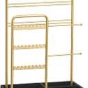 SONGMICS Jewelry Holder, Display Stand, Metal Frame, Velvet Tray