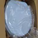 Blue Round Toilet Seat Natural Wood Toilet Seat with Zinc Alloy Hinges, Easy to Install also Easy to Clean, Scratch Resistant Toilet Seat by Angol Shiold (Round, Blue)