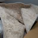 Abstract Rug 8x10 Large Living Room Rugs Neutral Modern Washable Area Rugs for Bedroom Dining Room Non-Slip Stain Resistant Foldable Thin Rug Beige Gray