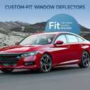 Smoke Rain Guards Fit for Honda Accord 2018 2019 2020 2021 2022 Tape-On Side Shatterproof Window Visor, Window Deflectors, 6-Piece Set