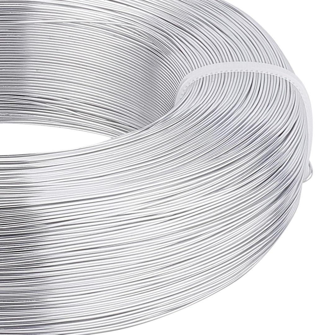 BENECREAT 1492 Feet 22 Gauge Silver Aluminum Wire Bendable Metal Sculpting Wire for Beading Jewelry Making Art and Craft Project