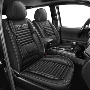 AOMSAZTO 2 Seats for Tacoma Seat Covers Custom Fit Toyota Tacoma 2024 2025 2026 Waterproof Leather Easy-Install Seat Protector,Seat Covers for Toyota Tacoma(2 PCS Front,Black)