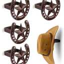 Cowboy Hat Hanger Wall Mount, 4 Pack Cowboy Hat Rack, Metal Horseshoe Hook, Horseshoe Decor, Western Hat Hook for Wall, Hat Holder for Entryway Closet, Bridle Hook for Tack Room, Horse Supplies