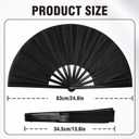 2 x Fans for Line Dancing, Boots On The Ground Hand Fan, Big Clacking Pop Fans Handheld That Make Sound, Women Men Foldable Clapping Fan for Dancing (Black)