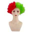 FREE BEAUTY Portugal Flag Colored Afro Wig for Men Women 2026 World Cup Fan Wig Soccer Fans Cheer Hair Blue White Red Afro Wigs for Football Fans for Stadium Party Cosplay (Portugal)