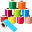 Chuangdi 10 Rolls Stickers Labels for Labeling Rectangular Color Coding Labels Stickers Adhesive Label Solid Colors Tags for Inventory Organization File (2 x 4 Inch)