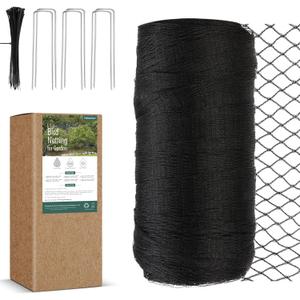 Bird Netting for Garden, Fetanten 7.5 x 33 FT Netting for Garden Protection Vegetables Fruit Trees Blueberry from Birds Deer Poultry, Heavy Duty Woven Mesh Net Animal Fencing with Ties and Staples