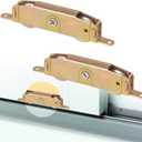 2 Pack Sliding Patio Door Tandem Roller Assembly Fits for Truth P/N #31761A & #30410, Milgard, Marvin, Jeld-Wen, 5-3/4" Screw Hole Centers, 1-1/4" Steel Ball Bearing, Side Adjustment