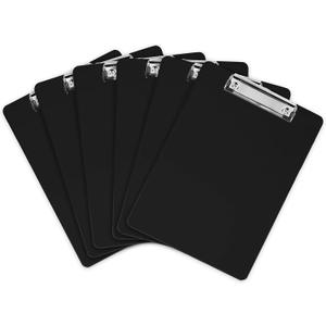 Acrylic Clipboars Set Of 6, Black (12.5" x 9")