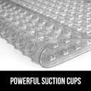 GORILLA GRIP Patented Square Shower Stall Mat, Small Bathtub Floor Mats for Stand Up Showers with Suction Cups and Drainage Holes, Machine Washable, Soft on Feet, Bathroom Accessories 21x21 Inch, Gray