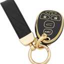 TPU Protective Key Fob Cover Case Compatible with GMC Acadia Yukon Cadillac Escalade SRX Chevy Suburban Tahoe Traverse Buick Enclave Pontiac Torrent Key Fob (Black)