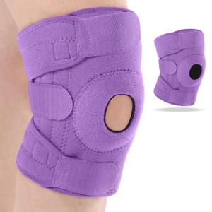1 Pcs Kids Knee Brace with Side Stabilizers Patella Gel Pads Adjustable Straps Youth Child Knee Brace Support for Meniscus Tear Sports, Meniscus Tear (Purple)