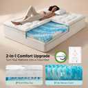 Bedsure 5 Inch Memory Foam Mattress Topper Queen, 2-in-1 Dual Layer, 3 Inch Memory Foam + 2 Inch Viscose Made from Bamboo Mattress Topper Pad Cover, Flippable Memory Foam with Dual Comfort, White