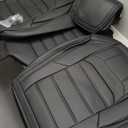 Black Car Seat Cover with Lumbar Support, Car Seat Protector Waterproof, Nappa Leather Car Seat Cushion, Car Seat Covers Front Seats and Back Fit for Most Cars (Front Pair)