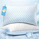 2 x Bed Pillows Queen Size for Sleeping - Breathable Cooling Down Alternative Soft Pillows Set of 2 for Side, Back, and Stomach Sleepers - Hotel Quality Fluffy Microfiber Fill Skin-Friendly