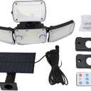 Solar Outdoor Flood Light with Motion Sensor 270 Degree Wide Angle Flood Wall Mount 3 Modes IP65 Water Proof for Backyard Yard Garage [Energy Class A]