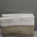 Artfeel Blanket Basket,Rectangle Woven Baskets for Storage,30L Laundry Basket for Decorative Nursery Blanket,Toys,Dirty Clothes and Magazine in Shelves,Baby Room,and Living Room