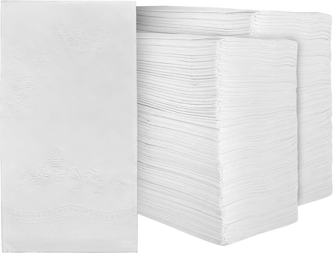 Kingzak White Dinner 16.5"X15" Eight Fold 2-Ply Pack of 200 Napkin, 200 Count (39010)