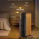 PELONIS Radiator Heater for Large Space, Electric Oil Filled Radiator, Dual Knobs, 1500W, Quiet Space Heater, 3 Modes, Tip-over Protection