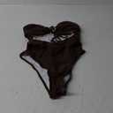 Verdusa Women's Cut Out One Piece Swimsuit Backless Halter Bathing Suit (Medium, Brown)