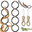 DBNESS 2PCS Snake Climbing Rings, Ball Python Enrichment Hoop Chain Toys, Adjustable Playground Reptiletank Cage Decor Accessories for Corn Snakes, Garter Snakes, Iguana, Lizards, Chameleons, Parrot